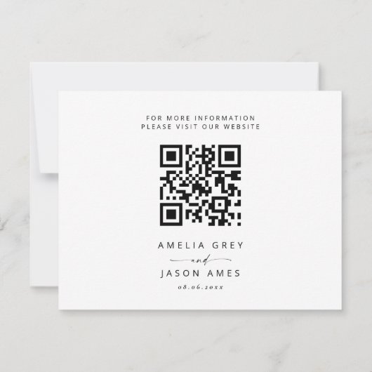 Moderne Elegant Script Wedding Details Note Kaart Notitiekaartje (Achterkant)