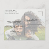 Moderne Elegant Script Wedding Photo Save the Date Aankondigingskaart (Achterkant)