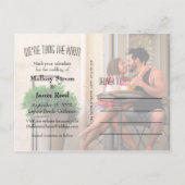 Moderne Elegant Script Wedding Photo Save the Date Aankondigingskaart (Achterkant)