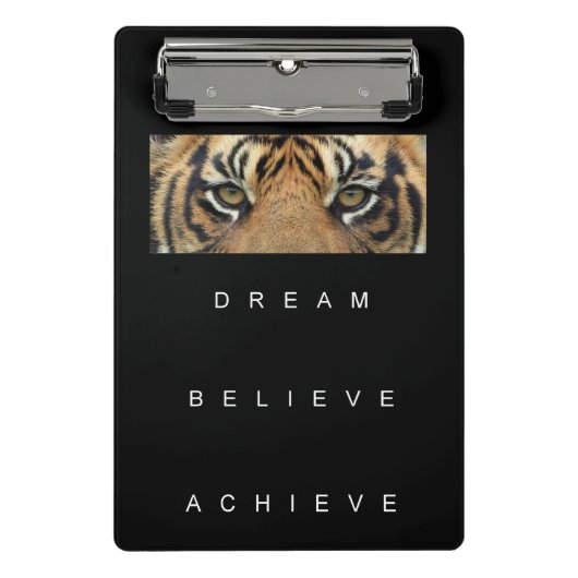 Moderne Elegant Self Improvement Sjabloon Tiger Ey Mini Klembord (Voorkant)