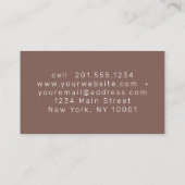 Moderne Elegant Sienna Professioneel Bedrijf Visitekaartje (Achterkant)