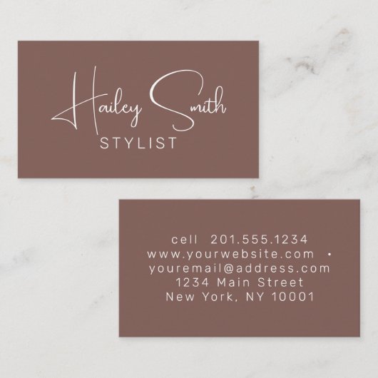 Moderne Elegant Sienna Professioneel Bedrijf Visitekaartje (Voorkant / Achterkant)