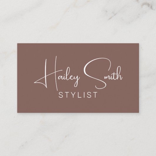 Moderne Elegant Sienna Professioneel Bedrijf Visitekaartje (Voorkant)