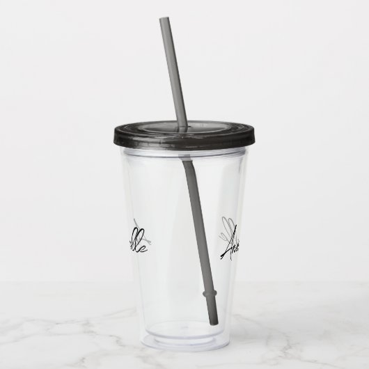 Moderne Elegant Signature Script Persoonlijke naam Acryl Drinkbeker (Links)