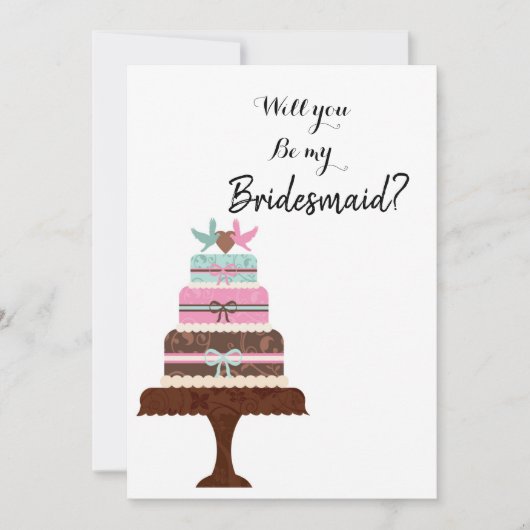 Moderne Elegant Simple Brusch Script Bridesmaid Kaart (Voorkant)
