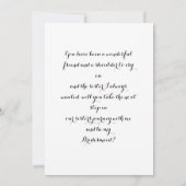 Moderne Elegant Simple Brusch Script Bridesmaid Kaart (Achterkant)