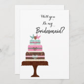 Moderne Elegant Simple Brusch Script Bridesmaid Kaart (Voorkant / Achterkant)