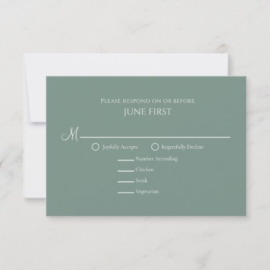 Moderne Elegant Simple Eucalyptus Greenery RSVP Kaartje (Voorkant)