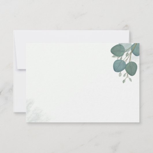 Moderne Elegant Simple Eucalyptus Greenery RSVP Kaartje (Achterkant)