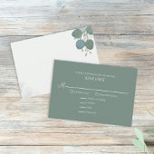 Moderne Elegant Simple Eucalyptus Greenery RSVP Kaartje