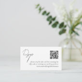 Moderne Elegant Simple QR Code RSVP Informatiekaartje (Staand voorkant)