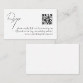 Moderne Elegant Simple QR Code RSVP Informatiekaartje (Voorkant / Achterkant)