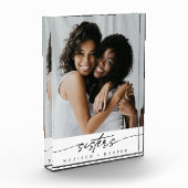 Moderne Elegant Sisters Fotoscript Typografie Fotoblokken (Links)