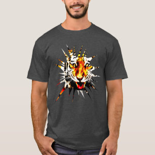 Moderne Elegant Sjabloon Charcoal Heather Tiger T-shirt