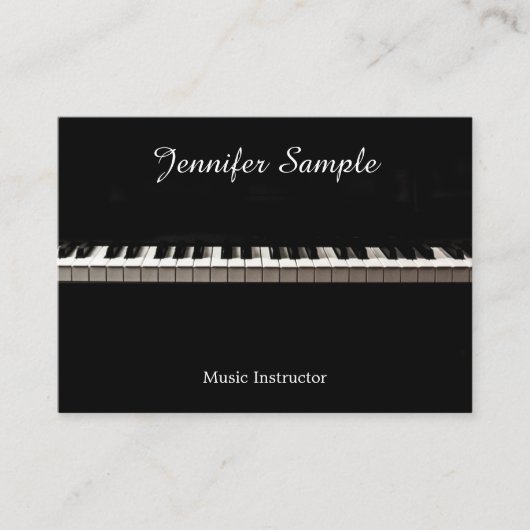 Moderne Elegant Sjabloon Music Teacher Instructor Visitekaartje (Voorkant)