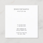 Moderne Elegant Sjabloon persoonlijke typografie Vierkante Visitekaartje (Achterkant)