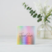 Moderne Elegant Sjabloon persoonlijke typografie Vierkante Visitekaartje (Staand voorkant)