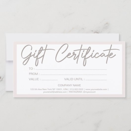 Moderne Elegant Small Business Cadeaubon (Achterkant)