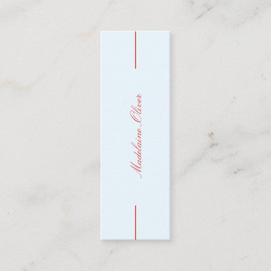 Moderne Elegant Solicitor Professional Blue Mini Visitekaartje (Voorkant)