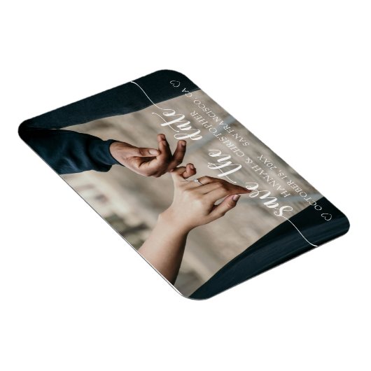 Moderne elegant sparen de Datum Flexibele Foto Mag Magneet (Rechterzijde)