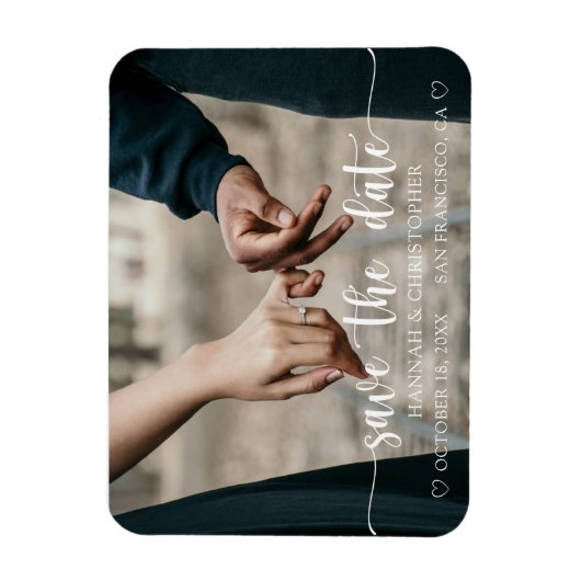 Moderne elegant sparen de Datum Flexibele Foto Mag Magneet (Verticaal)