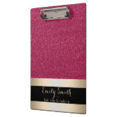 Moderne Elegant Sparking Red Glitter Gold Badge Klembord (Links)