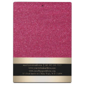 Moderne Elegant Sparking Red Glitter Gold Badge Klembord (Achterkant)