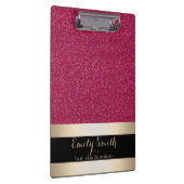 Moderne Elegant Sparking Red Glitter Gold Badge Klembord (Rechts)