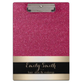 Moderne Elegant Sparking Red Glitter Gold Badge Klembord (Voorkant)