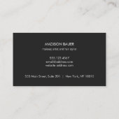 Moderne elegant striped Black en FAUX Silver Foil Visitekaartje (Achterkant)