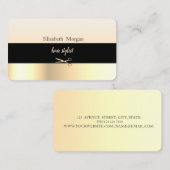 Moderne elegant striped Black, Gold, schaar Visitekaartje (Voorkant / Achterkant)