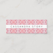 Moderne Elegant Swirls Pattern roze Lacy Mini Visitekaartje (Voorkant)