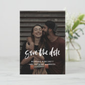 Moderne elegant terracotta foto save the date (Staand voorkant)