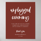 Moderne elegant terracotta Unplugged ceremonie Poster (Voorkant)