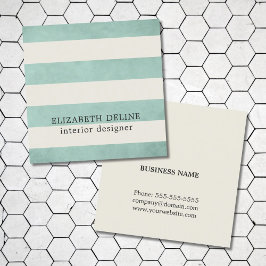 Moderne Elegant Texture Green Interior Designer Vierkante Visitekaartje