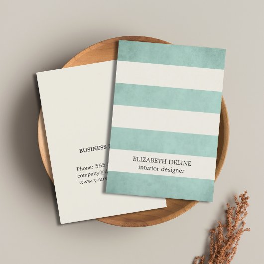 Moderne Elegant Texture Green Interior Designer Visitekaartje