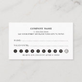 Moderne Elegant Texture Pink Grey Loyalty Kaart (Achterkant)