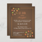 Moderne Elegant Thanksgiving Dinner Party Kaart (Voorkant / Achterkant)