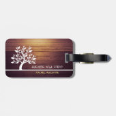 Moderne Elegant Tree  Wood Yoga Instructor Bagagelabel (Achterkant horizontaal)