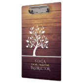 Moderne Elegant Tree Wood Yoga Instructor Klembord (Links)