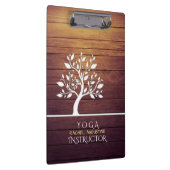 Moderne Elegant Tree Wood Yoga Instructor Klembord (Rechts)