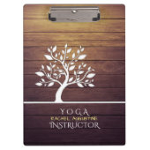 Moderne Elegant Tree  Wood Yoga Instructor Klembord (Voorkant)