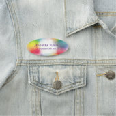 Moderne Elegant Trendy Sjabloon Rainbow-kleuren Naamplaatje (In situ)