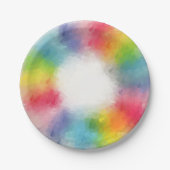 Moderne Elegant Trendy Sjabloon Rainbow-kleuren Papieren Bordje (Voorkant)