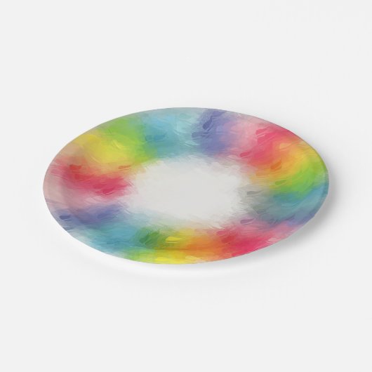 Moderne Elegant Trendy Sjabloon Rainbow-kleuren Papieren Bordje (Gekanteld)