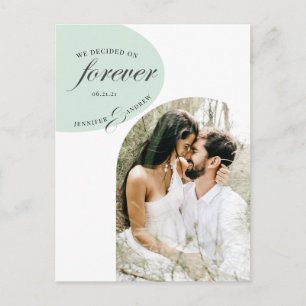 moderne elegant turkooise foto slaat de datum op briefkaart