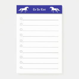 Moderne elegant twee paarden in blauw en wit post-it® notes