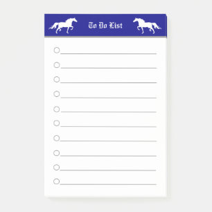 Moderne elegant twee paarden in blauw en wit post-it® notes
