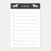Moderne elegant twee paarden in zwart-wit post-it® notes (Voorkant)