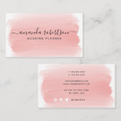 Moderne Elegant Typografie Blush Pink Waterverf Visitekaartje (Voorkant / Achterkant)